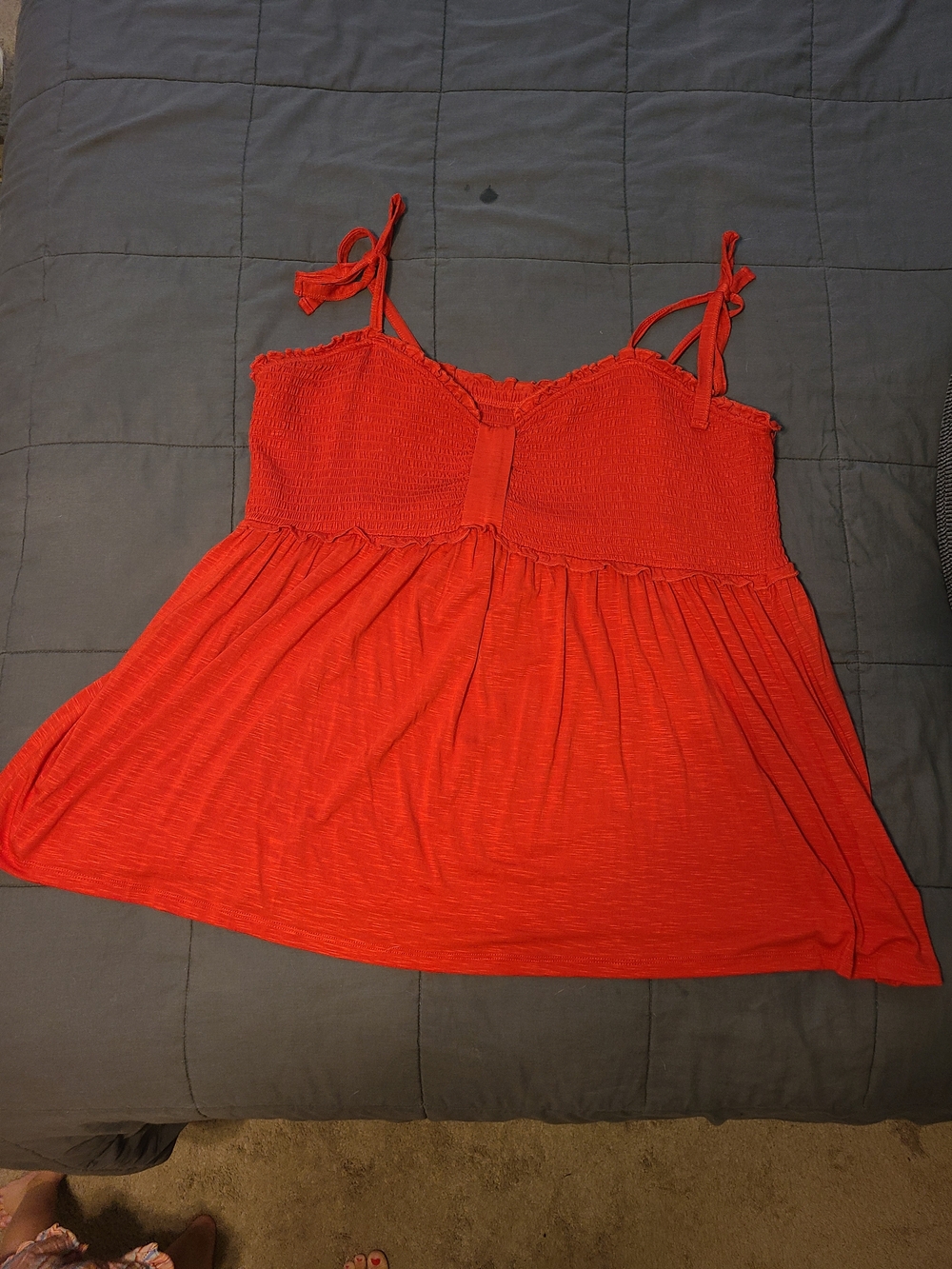 Torrid Women’s Red Smocked Tie-Shoulder Tank Top